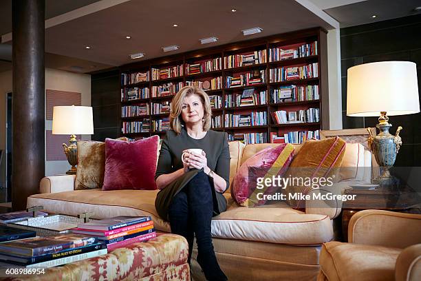 Co-founder of the Huffington Post, Arianna Huffington is photographed for The Guardian Magazine on January 11, 2016 at home in New York City.
