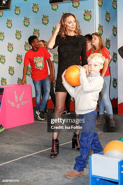 Lilly Becker and her son Amadeus Becker attend the KinderTag to celebrate children's day on September 20, 2016 in Noervenich near Dueren, Germany.