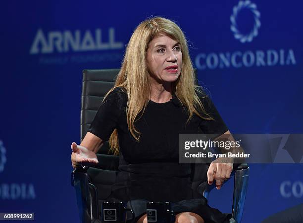 Member, Concordia Board of Directors Sue Ann Arnall speaks at the 2016 Concordia Summit - Day 2 at Grand Hyatt New York on September 20, 2016 in New...