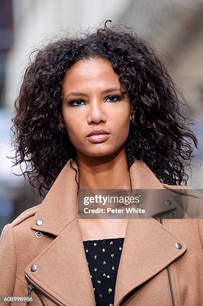 Model, beauty runway detail, walks the runway at the Rebecca Minkoff fashion show during New York Fashion Week at on September 10, 2016 in New York...