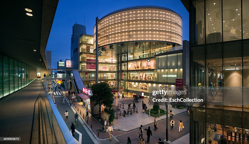 People at Abenobashi shopping district in Osaka