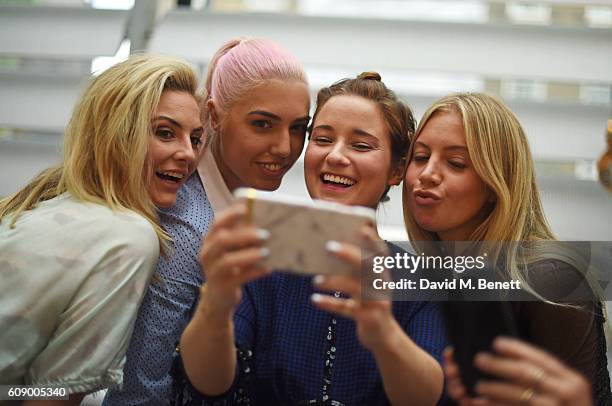 Tamsin Egerton, Amber Le Bon, Kelly Eastwood and Marissa Montgomery attend the Jimmy Choo 20th Anniversary and Pret-a-Portea book launch at The...