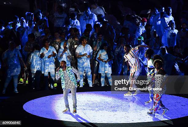 Rio , Brazil - 18 September 2016; Nego do Borel and Dream Team do Passinho perform during the Rio 2016 Paralympic Games Closing Ceremony at the...