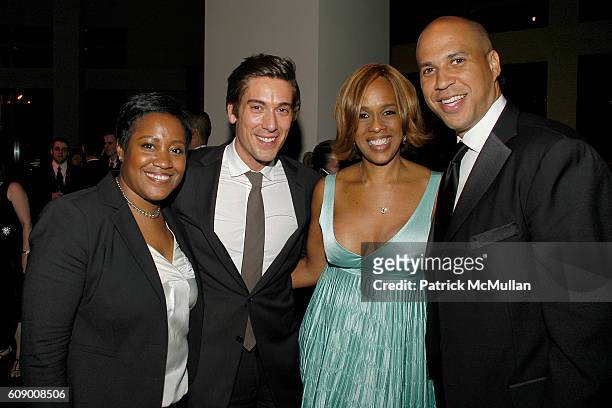 Raelyn Johnson, David Muir, Gayle King and Cory Booker attend TIME Magazine's 100 Most Influential People 2007 at Jazz at Lincoln Center on May 8,...