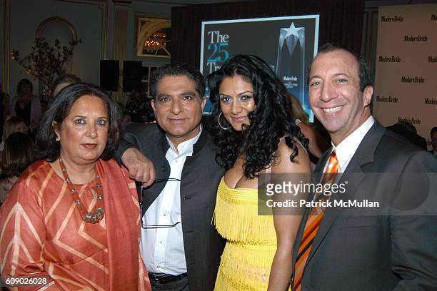 Rita Chopra, Deepak Chopra, Donna D'Cruz and Tom Silverman attend MODERN BRIDE Names "25 TRENDSETTERS of 2007" at The New York Palace Hotel on May 9,...