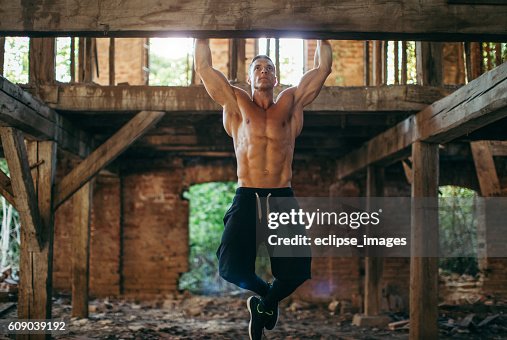 Doing pull ups Doing pull ups