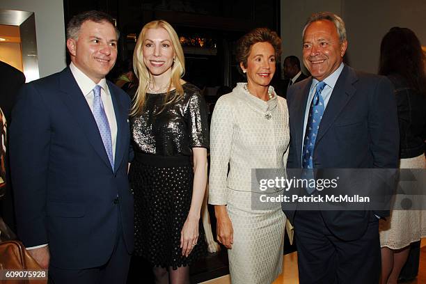 John Rigas, Darcy Rigas, Alexandra Schoenburg and Taki Theodoracopulos attend ASPREY 225th Anniversary and the Opening of their new Flagship Store at...