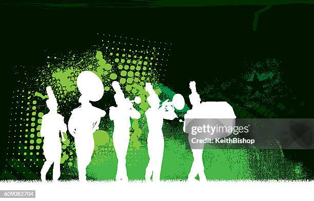 marching band - grunge graphic background - marching band stock illustrations