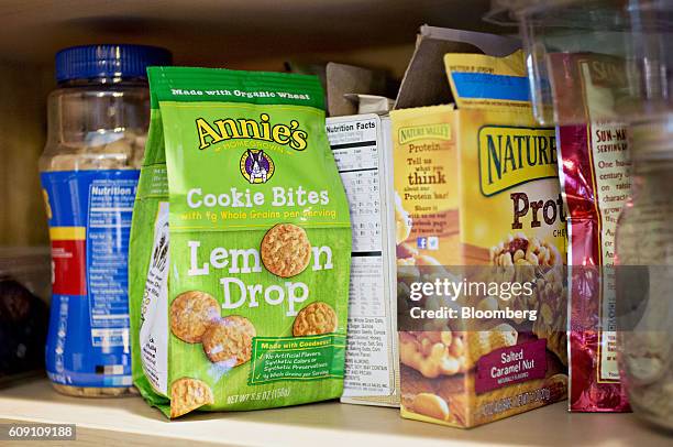 Bag of General Mills Inc. Annie's brand organic cookie bites is arranged for a photograph in Tiskilwa, Illinois, U.S., on Tuesday, Sept. 20, 2016....