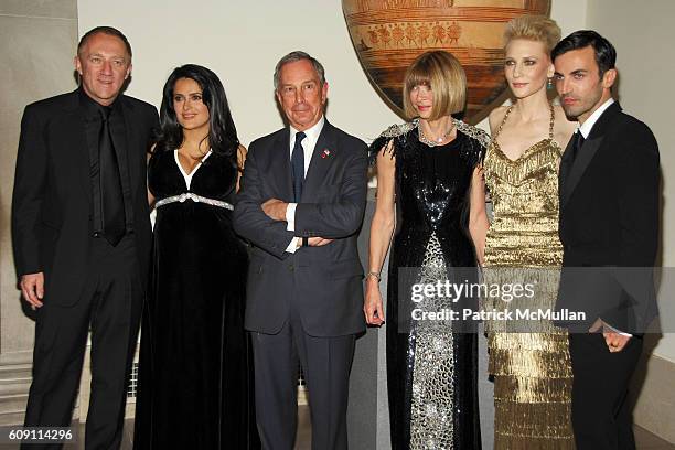 Francois-Henri Pinault, Salma Hayek, Mayor Michael Bloomberg, Anna Wintour, Cate Blanchett and Nicolas Ghesquiere attend The COSTUME INSTITUTE Gala...
