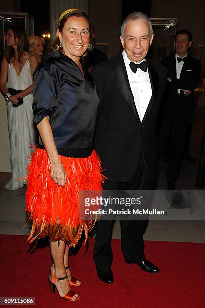 Muccia Prada and Si Newhouse attend The COSTUME INSTITUTE Gala in honor of "POIRET: KING OF FASHION" at The Metropolitan Museum of Art on May 7, 2007...