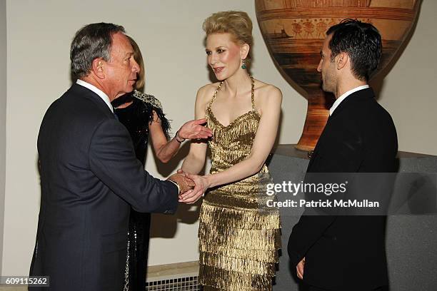 Mayor Michael Bloomberg, Cate Blanchett and Nicolas Ghesquiere attend The COSTUME INSTITUTE Gala in honor of "POIRET: KING OF FASHION" at The...