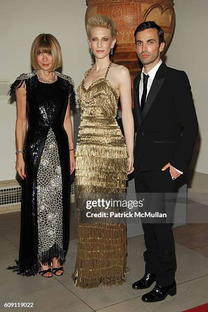 Anna Wintour, Cate Blanchett and Nicolas Ghesquiere attend The COSTUME INSTITUTE Gala in honor of "POIRET: KING OF FASHION" at The Metropolitan...