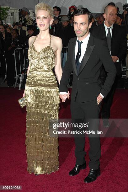 Cate Blanchett and Nicolas Ghesquiere attend The COSTUME INSTITUTE Gala in honor of "POIRET: KING OF FASHION" at The Metropolitan Museum of Art on...