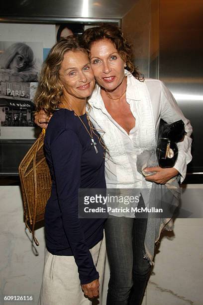 Lauren Hutton and Jacqueline Schnabel attend CHANEL & PICTUREHOUSE SCREENING OF LA VIE EN ROSE at Paris Theater on May 31, 2007 in New York City.