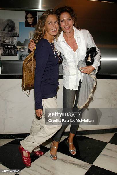 Lauren Hutton and Jacqueline Schnabel attend CHANEL & PICTUREHOUSE SCREENING OF LA VIE EN ROSE at Paris Theater on May 31, 2007 in New York City.