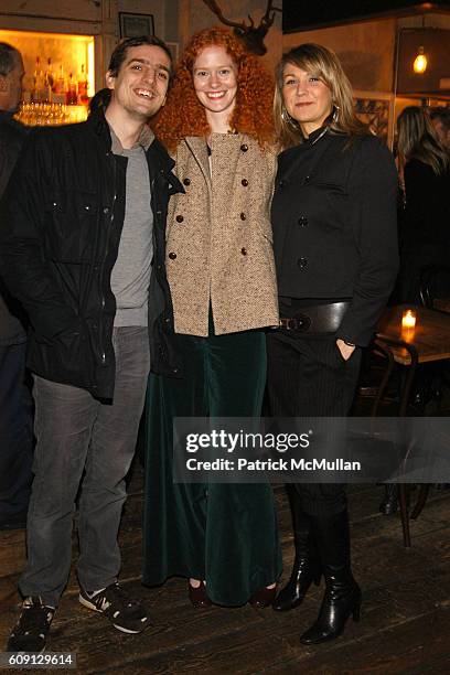 Mike Kresse, Alice Lane and Nickee David attend Corban Walker: Grid Stack Opening After Party at Freemans on February 2, 2007 in New York City.