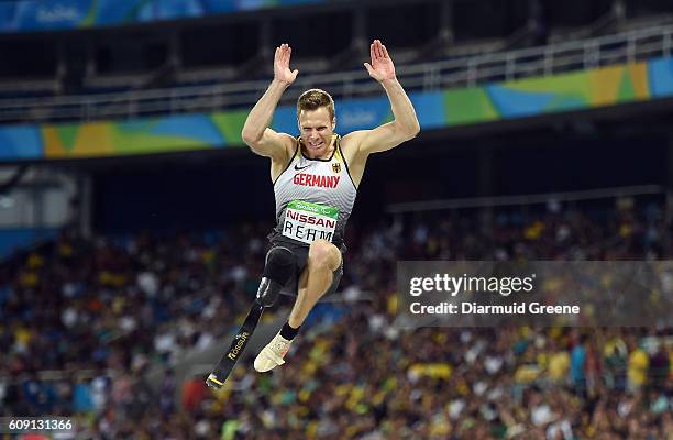 Rio , Brazil - 17 September 2016; Markus Rehm of Germany in action during the Men's Long Jump T44 Final at the Olympic Stadium, where he won gold...