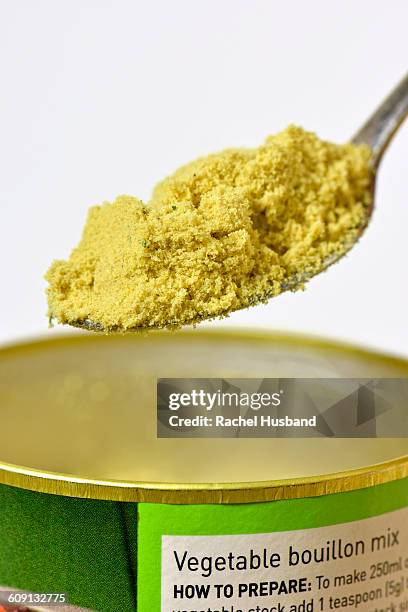 spoonful of vegetable bouillon stock powder - bouillon stock pictures, royalty-free photos & images