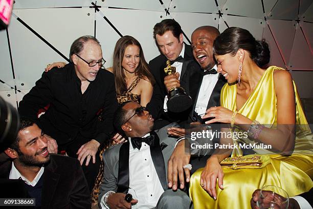 Jerry Inzerillo, Sean "P. Diddy" Combs, Kelly Preston, John Travolta, Forest Whitaker and Keisha Whitaker attend VANITY FAIR Oscar Party at Morton's...