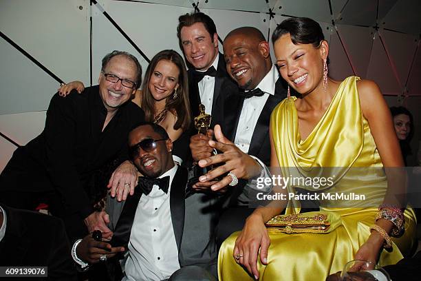 Jerry Inzerillo, Sean "P. Diddy" Combs, Kelly Preston, John Travolta, Forest Whitaker and Keisha Whitaker attend VANITY FAIR Oscar Party at Morton's...