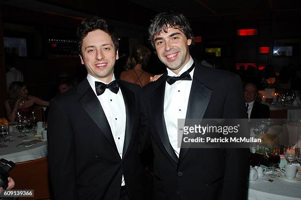 Sergey Brin and Larry Page attend ; VANITY FAIR Oscar Party at Morton's on February 25, 2007 in Los Angeles, CA.