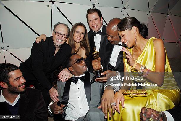 Jerry Inzerillo, Sean "P. Diddy" Combs, Kelly Preston, John Travolta, Forest Whitaker and Keisha Whitaker attend VANITY FAIR Oscar Party at Morton's...