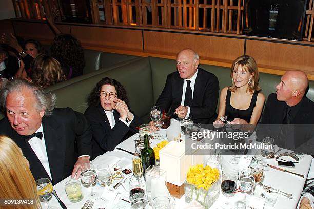 Graydon Carter, Fran Leibowitz, Barry Diller, Anna Scott Carter and David Geffen attend ; VANITY FAIR Oscar Party at Morton's on February 25, 2007 in...