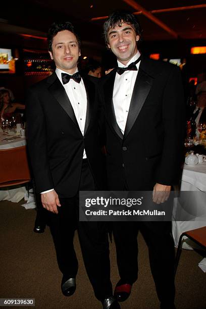 Sergey Brin and Larry Page attend ; VANITY FAIR Oscar Party at Morton's on February 25, 2007 in Los Angeles, CA.