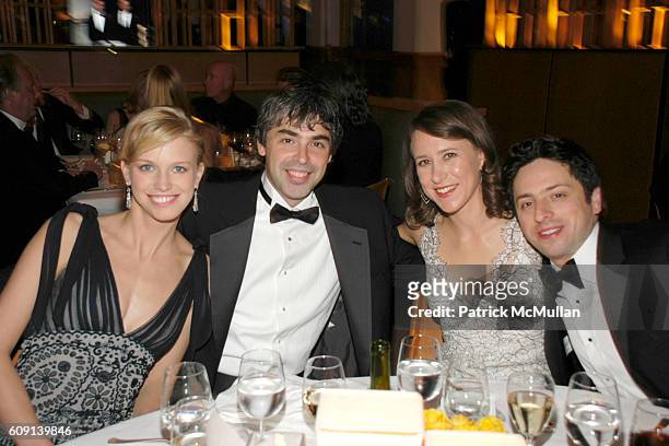 Lucy Southworth, Larry Page, ? and ? attend VANITY FAIR Oscar Party at Morton's on February 25, 2007 in Los Angeles, CA.