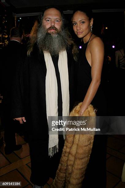 Rick Rubin and Amanda Santos attend VANITY FAIR Oscar Party at Morton's on February 25, 2007 in Los Angeles, CA.