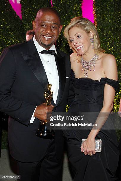 Forest Whitaker and Nadja Swarovski attend VANITY FAIR Oscar Party at Morton's on February 25, 2007 in Los Angeles, CA.