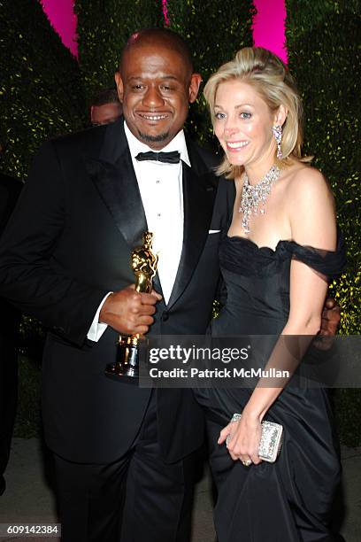 Forest Whitaker and Nadja Swarovski attend VANITY FAIR Oscar Party at Morton's on February 25, 2007 in Los Angeles, CA.