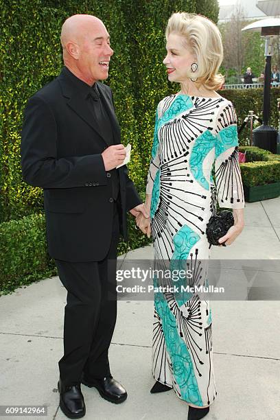 David Geffen and Lynn Wyatt attend ; VANITY FAIR Oscar Party at Morton's on February 25, 2007 in Los Angeles, CA.