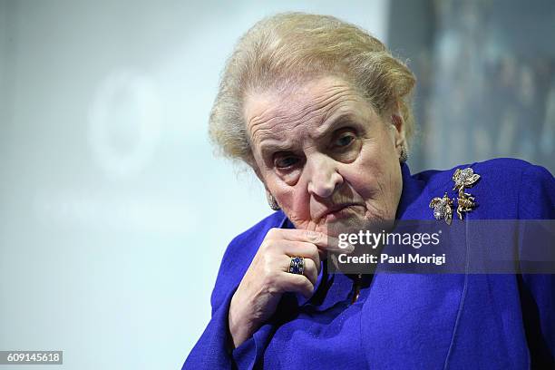 Chair, Albright Stonebridge Group; Chairman of the Board, National Democratic Institute Hon. Madeleine Albright speaks at the 2016 Concordia Summit -...