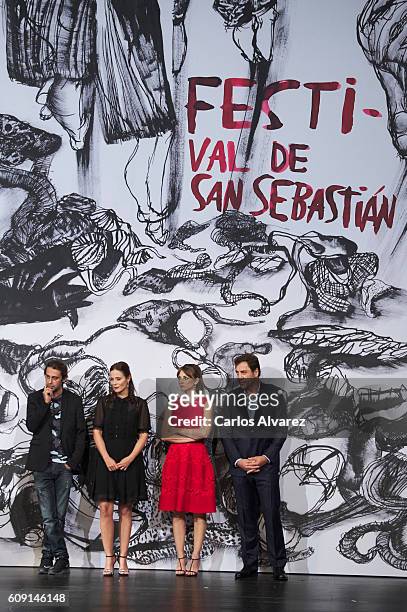 Actors Jordi Molla, Aitana Sanchez Gijon, Leonor Watling and Javier Bardem attend 'Bigas X Bigas' premiere during 64th San sebastian International...