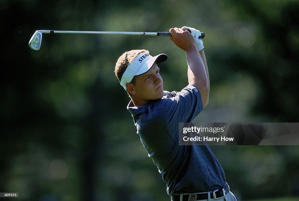 Luke Ball Luke Donald hitting the ball during the Bell Canadian Open at the ...