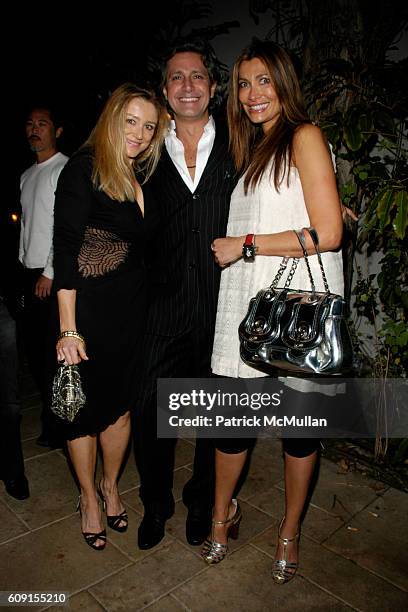 Caroline Berthet, Carlos Souza and Zeta Graff attend Nicolas Berggruen Dinner at Chateau Marmont on February 21, 2007 in Hollywood, CA.