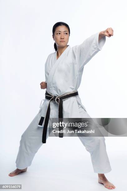 japanese portrait - black belt martial arts stock pictures, royalty-free photos & images