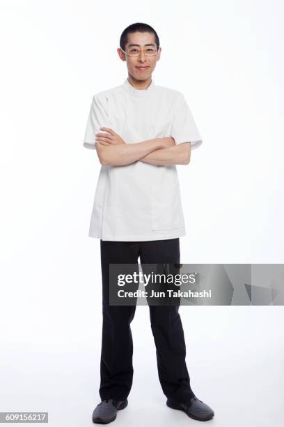 japanese portrait - chef's whites stock pictures, royalty-free photos & images