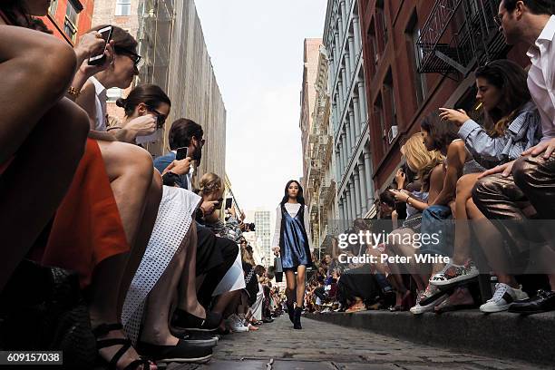 General view of runway at the Rebecca Minkoff fashion show during New York Fashion Week at on September 10, 2016 in New York City.