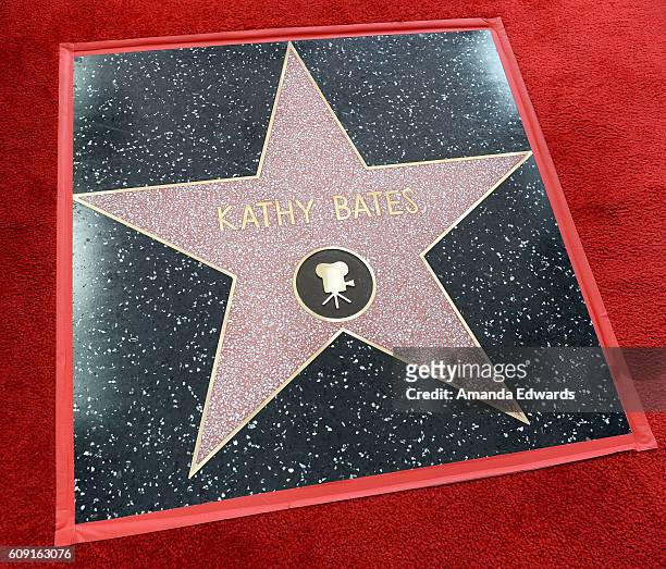 Actress Kathy Bates is honored with a Star on the Hollywood Walk of Fame on September 20, 2016 in Hollywood, California.
