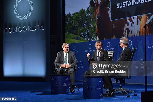 Chairman and chief executive officer, Cargill David MacLennan, CEO, Danone Emmanuel Faber and Co-Founder and President of Farm Sanctuary Gene Baur...