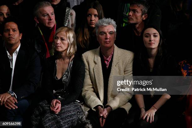 Cindy Sherman, David Byrne and Malu Byrne attend MARC JACOBS Fall 2007 Collection at The Armory on February 5, 2007 in New York City.