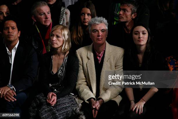 Cindy Sherman, David Byrne and Malu Byrne attend MARC JACOBS Fall 2007 Collection at The Armory on February 5, 2007 in New York City.