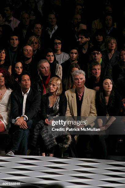 Brian Magallones, Cindy Sherman, David Byrne and Malu Byrne attend MARC JACOBS Fall 2007 Collection at The Armory on February 5, 2007 in New York...