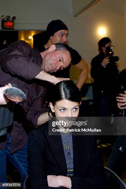 Kevin Mancuso and Model attend Adam + Eve at Jane Street Studios on February 5, 2007 in New York City.