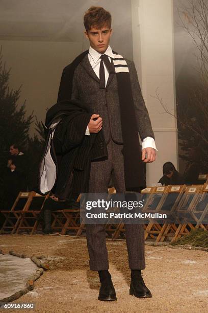 Runway at Thom Browne Fall 2007 Collection at Exit Art 475 on February 5, 2007 in New York.