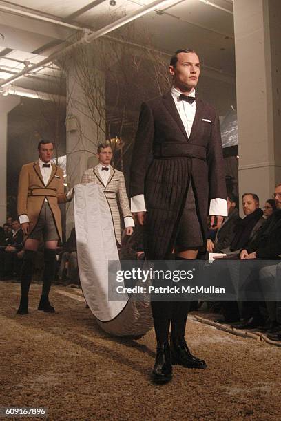 Runway at Thom Browne Fall 2007 Collection at Exit Art 475 on February 5, 2007 in New York.
