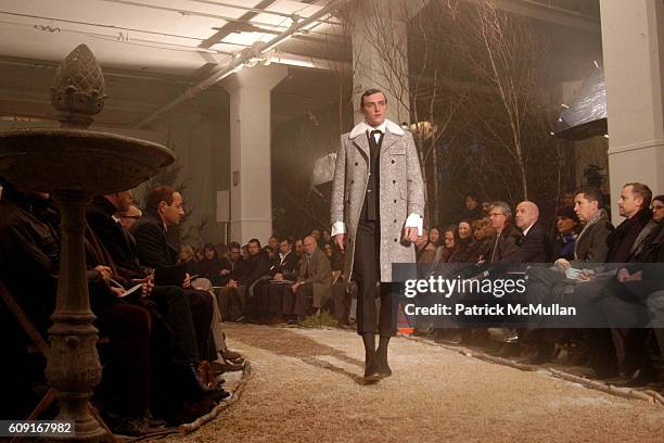 Runway at Thom Browne Fall 2007 Collection at Exit Art 475 on February 5, 2007 in New York.